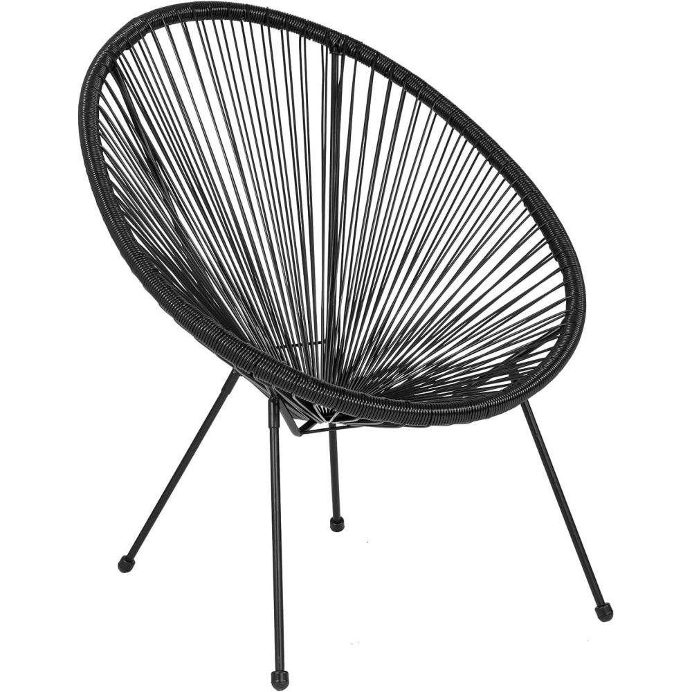 imageFlash Furniture Valencia Oval Comfort Series Take Ten White Papasan Lounge ChairBlack