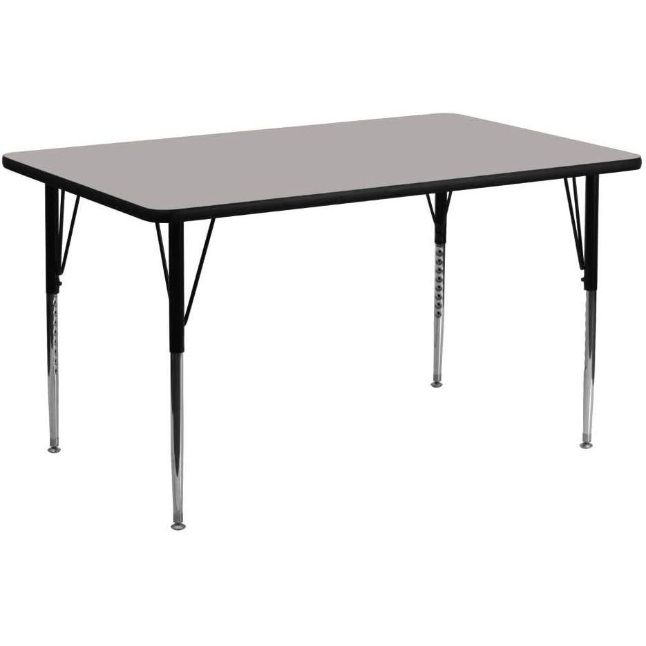 imageFlash Furniture Wren 24W x 60L Rectangular Yellow HP Laminate Activity Table Standard Height Adjustable LegsGrey