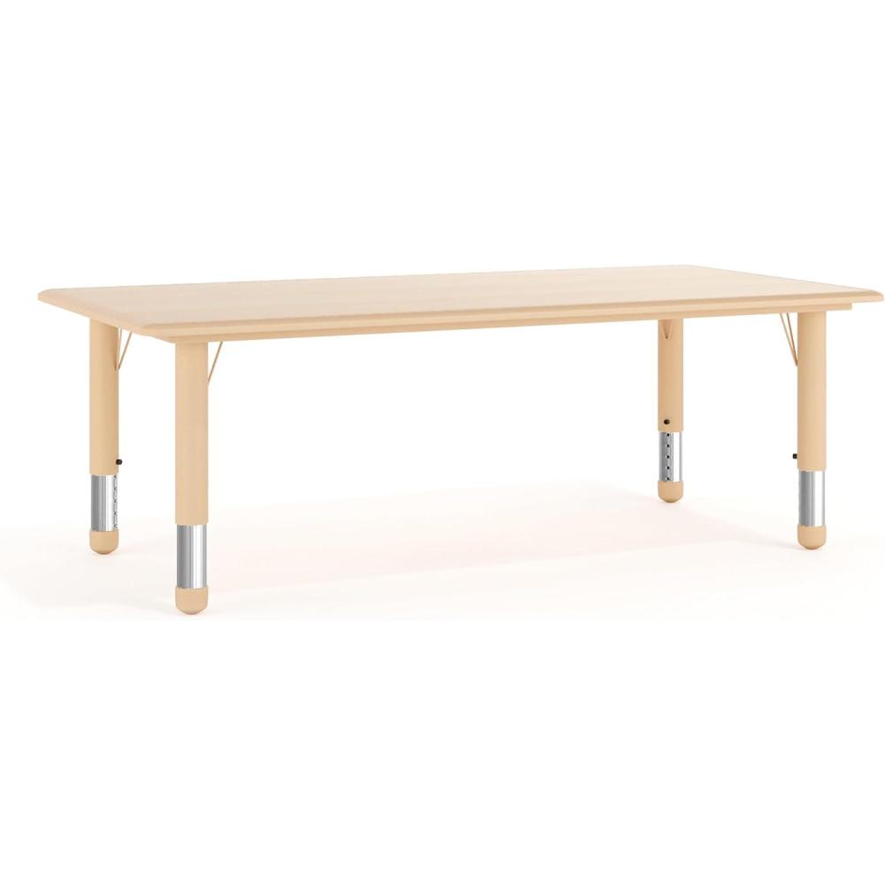 imageFlash Furniture Wren Adjustable Classroom Activity Table for School and Home Plastic Activity Table for Kids 23625quot W x 4725quot L GrayBlueNatural