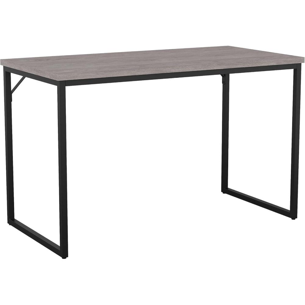 imageMartha Stewart Noah Home Office Parsons Desk in Gray Wood Grain with Oil Rubbed Bronze Metal FrameGray TopOil Rubbed Bronze Frame