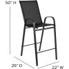 Flash Furniture 2 Pack Brazos Series Brown Outdoor Barstool with Flex Comfort Material and Metal Frame(Black)