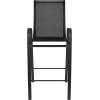 Flash Furniture 2 Pack Brazos Series Brown Outdoor Barstool with Flex Comfort Material and Metal Frame(Black)