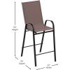 Flash Furniture 2 Pack Brazos Series Brown Outdoor Barstool with Flex Comfort Material and Metal Frame(Brown)