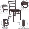 Flash Furniture 2 Pack HERCULES Series Brown Folding Ladder Back Metal Chair with Brown Vinyl Seat(Set of 2)