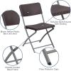 Flash Furniture 2 Pack HERCULES Series Brown Rattan Plastic Folding Chair with Gray Frame(1 Pack)