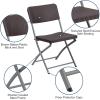 Flash Furniture 2 Pack HERCULES Series Brown Rattan Plastic Folding Chair with Gray Frame(Set of 2)
