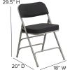 Flash Furniture 2 Pack HERCULES Series Premium Curved Triple Braced & Double Hinged Burgundy Fabric Metal Folding Chair(Black)