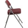 Flash Furniture 2 Pack HERCULES Series Premium Curved Triple Braced & Double Hinged Burgundy Fabric Metal Folding Chair(Burgundy)