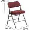 Flash Furniture 2 Pack HERCULES Series Premium Curved Triple Braced & Double Hinged Burgundy Fabric Metal Folding Chair(Burgundy)