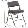 Flash Furniture 2 Pack HERCULES Series Premium Curved Triple Braced & Double Hinged Burgundy Fabric Metal Folding Chair(Grey)