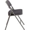 Flash Furniture 2 Pack HERCULES Series Premium Curved Triple Braced & Double Hinged Burgundy Fabric Metal Folding Chair(Grey)