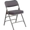 Flash Furniture 2 Pack HERCULES Series Premium Curved Triple Braced & Double Hinged Burgundy Fabric Metal Folding Chair(Grey)