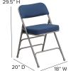 Flash Furniture 2 Pack HERCULES Series Premium Curved Triple Braced & Double Hinged Burgundy Fabric Metal Folding Chair(Navy)