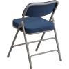 Flash Furniture 2 Pack HERCULES Series Premium Curved Triple Braced & Double Hinged Burgundy Fabric Metal Folding Chair(Navy)