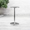 Flash Furniture 23.25″ Round Aluminum Indoor/Outdoor Bar Height Table with Flip-Up Top, Heavy-Duty Aluminum Flip-Up Top Cocktail Table, Silver(Aluminum)