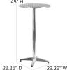 Flash Furniture 23.25″ Round Aluminum Indoor/Outdoor Bar Height Table with Flip-Up Top, Heavy-Duty Aluminum Flip-Up Top Cocktail Table, Silver(Aluminum)