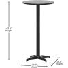 Flash Furniture 23.25″ Round Aluminum Indoor/Outdoor Bar Height Table with Flip-Up Top, Heavy-Duty Aluminum Flip-Up Top Cocktail Table, Silver(Black)
