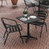 Flash Furniture 23.5” Square Aluminum Indoor-Outdoor Table Set with 2 Slat Back Chairs(Black)