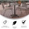 Flash Furniture 23.5” Square Aluminum Indoor-Outdoor Table Set with 2 Slat Back Chairs(Black)