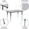 Flash Furniture 24”W x 48”L Rectangular Oak Thermal Laminate Activity Table – Standard Height Adjustable Legs(Grey)