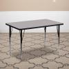 Flash Furniture 24”W x 48”L Rectangular Oak Thermal Laminate Activity Table – Standard Height Adjustable Legs(Grey)