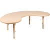 Flash Furniture 35”W x 65”L Half-Moon Blue Plastic Height Adjustable Activity Table(Natural)