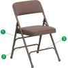 Flash Furniture 4 Pack HERCULES Series Curved Triple Braced & Double Hinged Gray Vinyl Metal Folding Chair(Beige Fabric/Beige Frame)