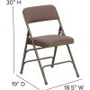 Flash Furniture 4 Pack HERCULES Series Curved Triple Braced & Double Hinged Gray Vinyl Metal Folding Chair(Beige Fabric/Beige Frame)