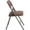 Flash Furniture 4 Pack HERCULES Series Curved Triple Braced & Double Hinged Gray Vinyl Metal Folding Chair(Beige Fabric/Beige Frame)