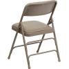Flash Furniture 4 Pack HERCULES Series Curved Triple Braced & Double Hinged Gray Vinyl Metal Folding Chair(Beige Vinyl/Beige Frame)