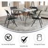 Flash Furniture 4 Pack HERCULES Series Curved Triple Braced & Double Hinged Gray Vinyl Metal Folding Chair(Black Vinyl/Black Frame)