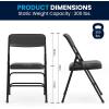 Flash Furniture 4 Pack HERCULES Series Curved Triple Braced & Double Hinged Gray Vinyl Metal Folding Chair(Black Vinyl/Black Frame)