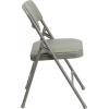 Flash Furniture 4 Pack HERCULES Series Curved Triple Braced & Double Hinged Gray Vinyl Metal Folding Chair(Gray Vinyl/Gray Frame)