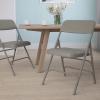 Flash Furniture 4 Pack HERCULES Series Curved Triple Braced & Double Hinged Gray Vinyl Metal Folding Chair(Gray Vinyl/Gray Frame)
