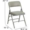 Flash Furniture 4 Pack HERCULES Series Curved Triple Braced & Double Hinged Gray Vinyl Metal Folding Chair(Gray Vinyl/Gray Frame)