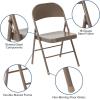 Flash Furniture 4 Pack HERCULES Series Double Braced Red Metal Folding Chair(Beige)