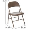 Flash Furniture 4 Pack HERCULES Series Double Braced Red Metal Folding Chair(Beige)