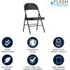 Flash Furniture 4 Pack HERCULES Series Double Braced Red Metal Folding Chair(Black)