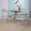 Flash Furniture 4 Pack HERCULES Series Double Braced Red Metal Folding Chair(Grey)