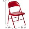 Flash Furniture 4 Pack HERCULES Series Double Braced Red Metal Folding Chair(Red)