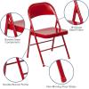 Flash Furniture 4 Pack HERCULES Series Double Braced Red Metal Folding Chair(Red)