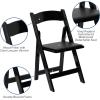 Flash Furniture 4 Pack HERCULES Series Fruitwood Wood Folding Chair with Vinyl Padded Seat(Black)