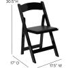Flash Furniture 4 Pack HERCULES Series Fruitwood Wood Folding Chair with Vinyl Padded Seat(Black)