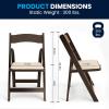 Flash Furniture 4 Pack HERCULES Series Fruitwood Wood Folding Chair with Vinyl Padded Seat(Fruitwood)