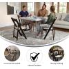 Flash Furniture 4 Pack HERCULES Series Fruitwood Wood Folding Chair with Vinyl Padded Seat(Fruitwood)