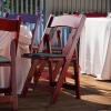 Flash Furniture 4 Pack HERCULES Series Fruitwood Wood Folding Chair with Vinyl Padded Seat(Mahogany)