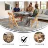 Flash Furniture 4 Pack HERCULES Series Fruitwood Wood Folding Chair with Vinyl Padded Seat(Natural)