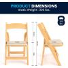 Flash Furniture 4 Pack HERCULES Series Fruitwood Wood Folding Chair with Vinyl Padded Seat(Natural)