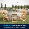 Flash Furniture 4 Pack HERCULES Series Fruitwood Wood Folding Chair with Vinyl Padded Seat(Natural)