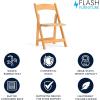 Flash Furniture 4 Pack HERCULES Series Fruitwood Wood Folding Chair with Vinyl Padded Seat(Natural)